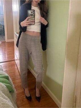 Zara Plaid Cropped Trousers